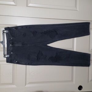 American Eagle Outfitters Comfort stretch waistband Black Wash Distressed Jeans